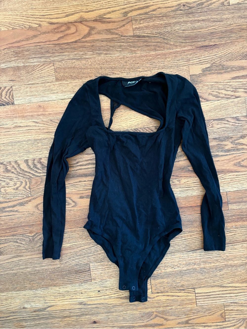 Nasty Gal Black Scoop Neck Bodysuit